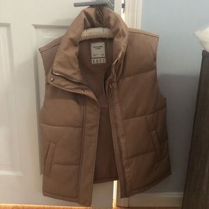 Abercrombie Tan Vegan Leather Vest
